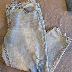 womens time and tru jeans Distressed Ankle Jeans Size 20 Light Blue